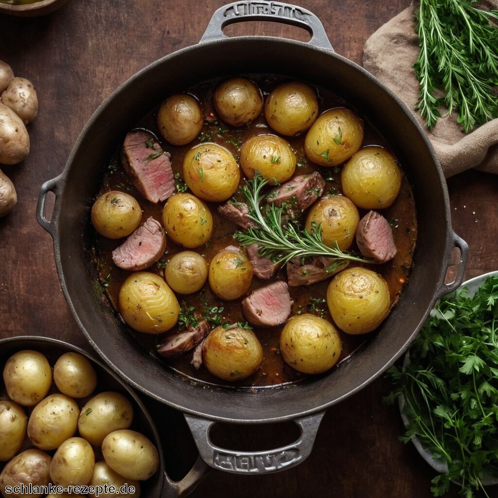 Dutch Oven Rezept mit Kartoffeln und Fleisch