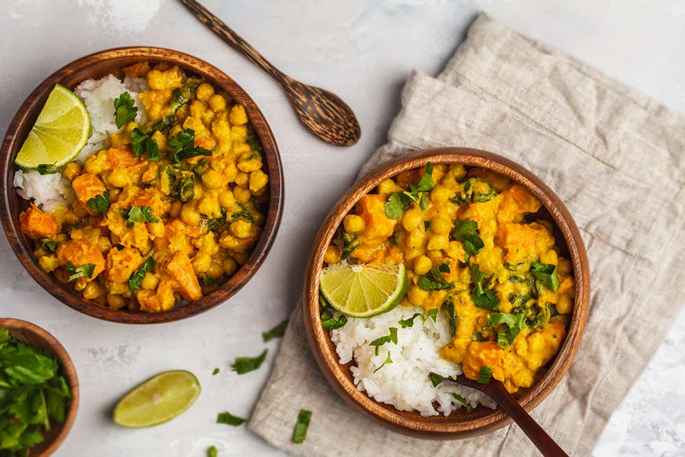 Kichererbsen Süßkartoffel Curry Vegan