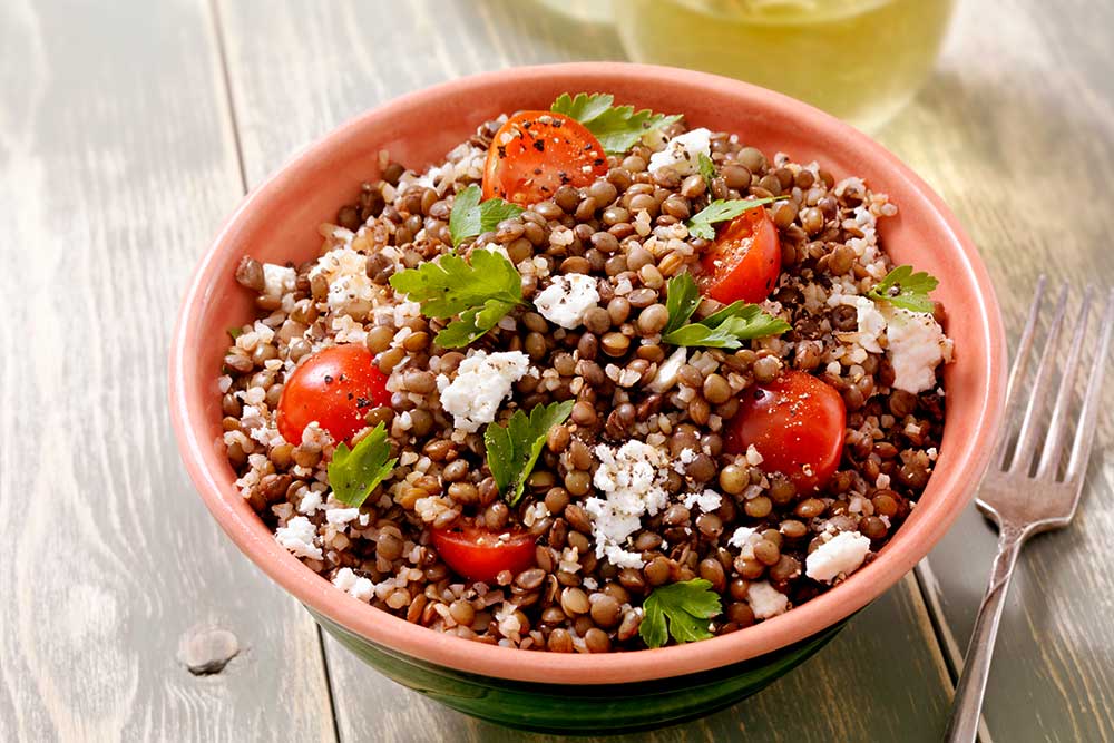 Linsensalat mit Feta