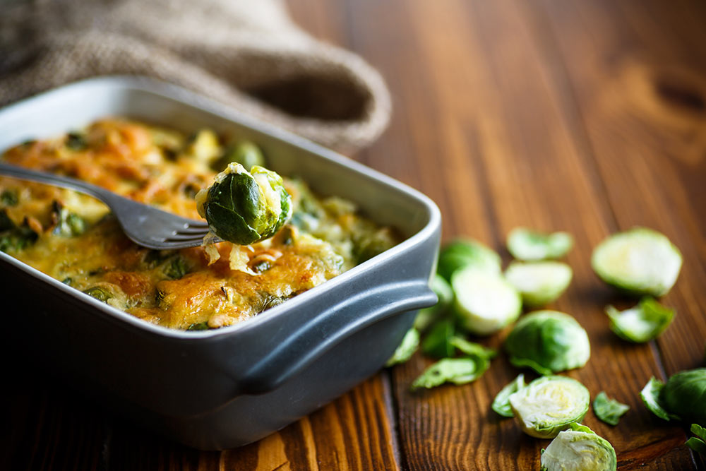 Rosenkohlauflauf - Auflauf Rezept mit Rosenkohl und Kartoffeln